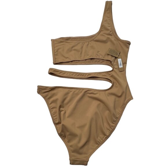 SKIMS Swim One Shoulder Monokini Ochre Womens Medium - Picture 3 of 13